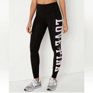 Victoria Secret High Waisted Cotton Legging Pastel Ombré Tie Dye Love Pink L